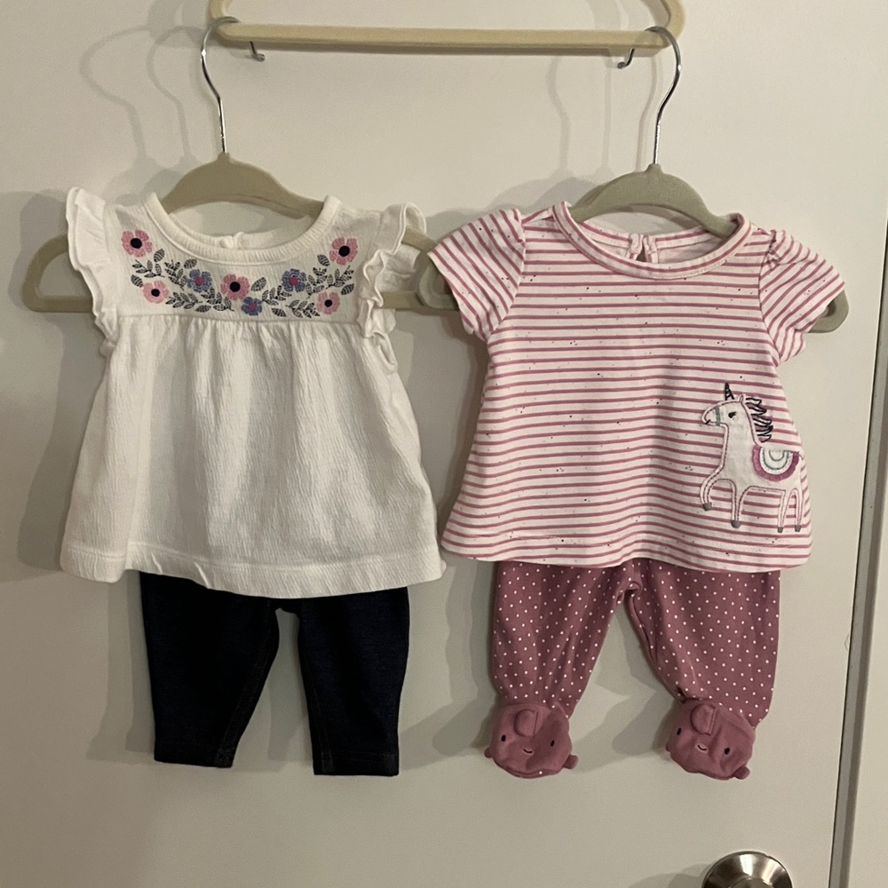 Charming Kids Matching Set with Unicorn and Floral Design